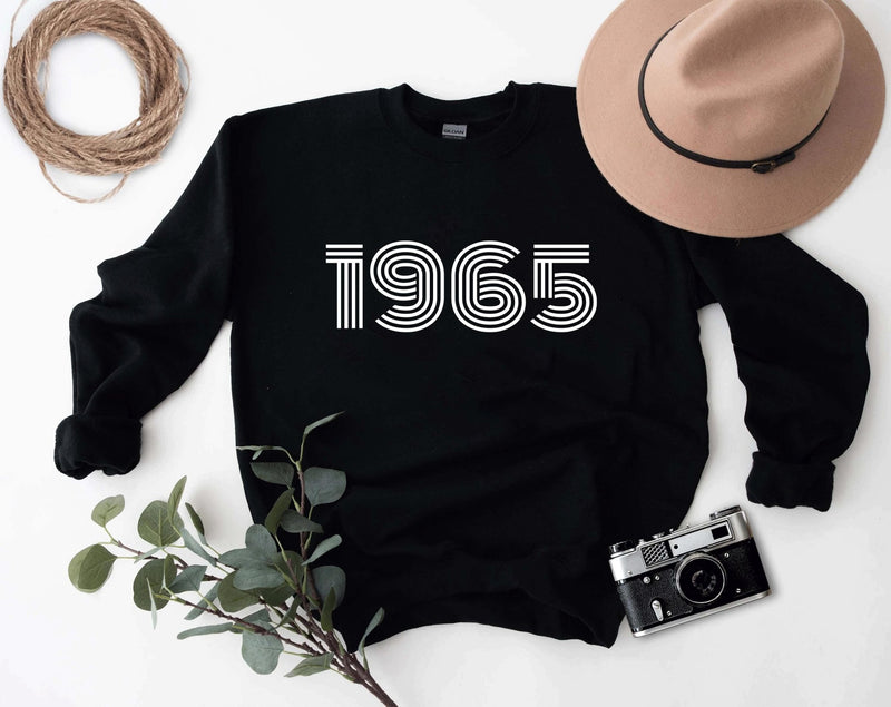 1965 Sweatshirt, 60th Birthday jumper, 60th Birthday gift idea, customise year sweatshirt, personalise year jumper personalised birthday - little crafty souls