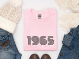 1965 Sweatshirt, 60th Birthday jumper, 60th Birthday gift idea, customise year sweatshirt, personalise year jumper personalised birthday - little crafty souls