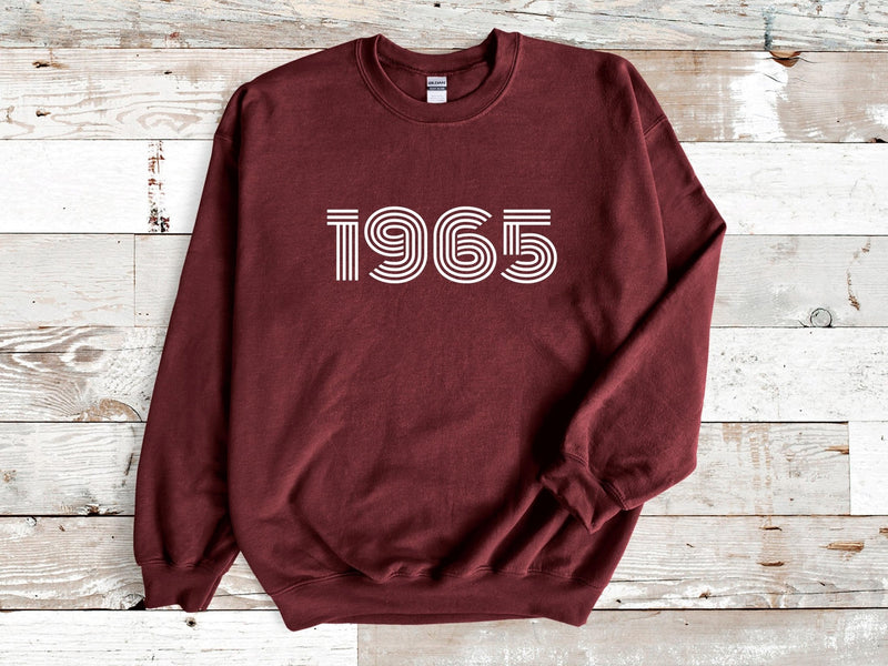 1965 Sweatshirt, 60th Birthday jumper, 60th Birthday gift idea, customise year sweatshirt, personalise year jumper personalised birthday - little crafty souls