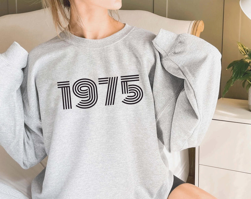 1975 Sweatshirt, 50th Birthday jumper, 50th Birthday gift idea, customise year sweatshirt, personalise year jumper personalised birthday - little crafty souls