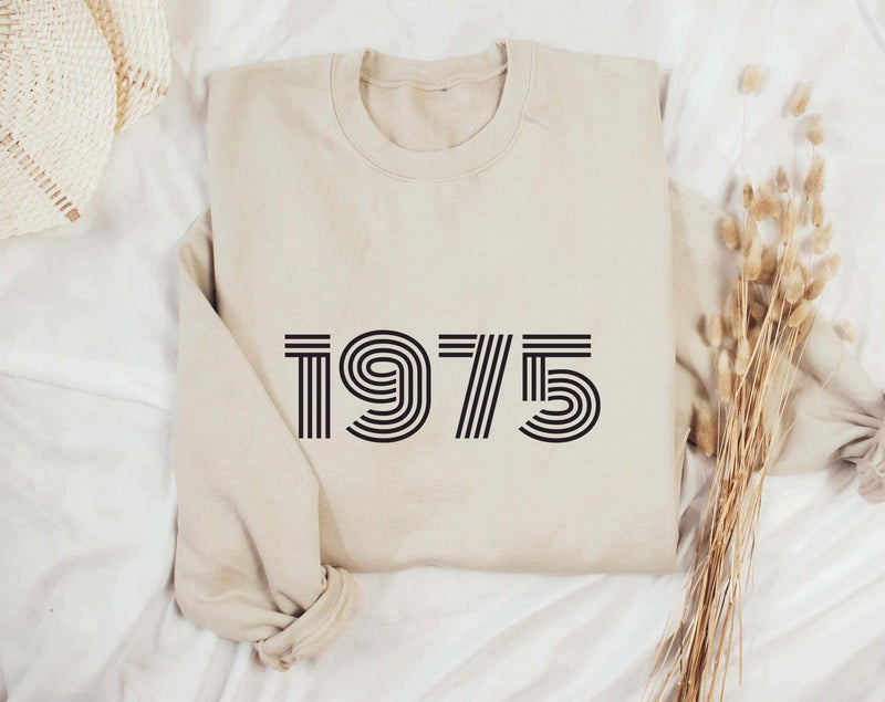 1975 Sweatshirt, 50th Birthday jumper, 50th Birthday gift idea, customise year sweatshirt, personalise year jumper personalised birthday - little crafty souls