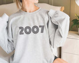 2007 Sweatshirt, 18th Birthday jumper, 18th Birthday gift idea, customise year sweatshirt, personalise year jumper personalize birthday - little crafty souls