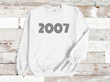 2007 Sweatshirt, 18th Birthday jumper, 18th Birthday gift idea, customise year sweatshirt, personalise year jumper personalize birthday - little crafty souls