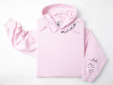 Custom Mama Hoodie with Kid Name on Sleeve - little crafty souls