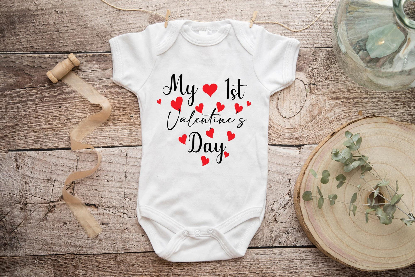 First Valentines Day, My 1st Valentines onesie, Babies First Valentines Day, Valentines Baby Gift, Baby Valentines day gift - little crafty souls