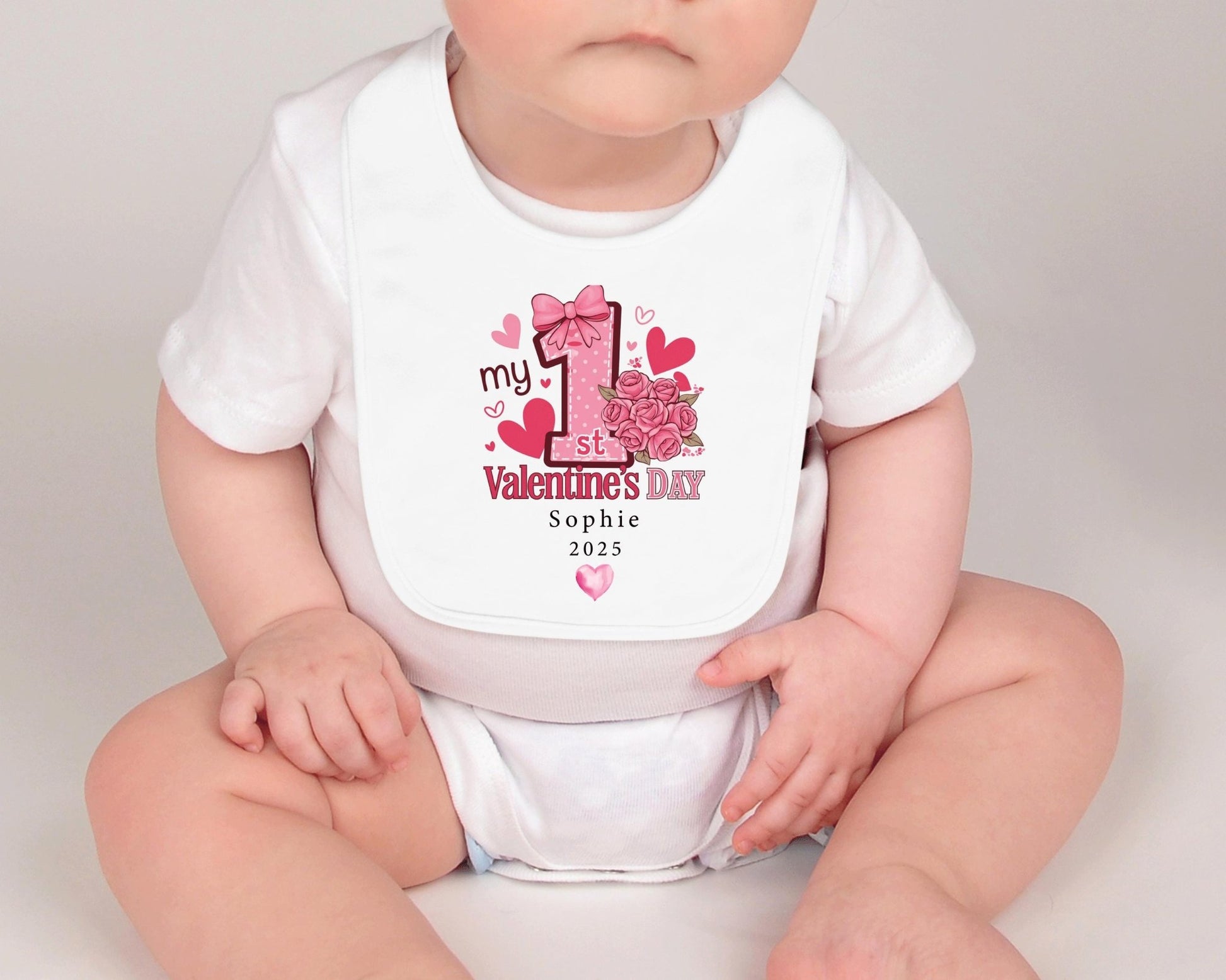 First Valentines Day, My 1st Valentines Sleepsuit, Babies First Valentines Day, Valentines Baby Gift, Personalised Baby Valentine's Day - little crafty souls