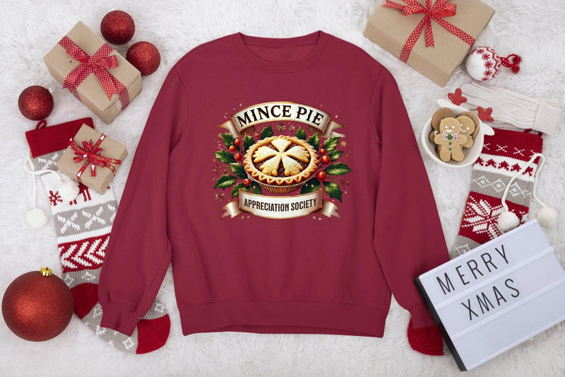 Mince Pie Appreciation Society christmas sweatshirt - little crafty souls