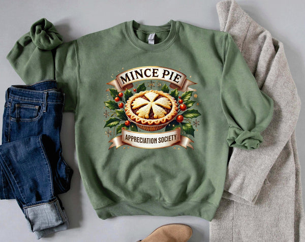 Mince Pie Appreciation Society christmas sweatshirt - little crafty souls