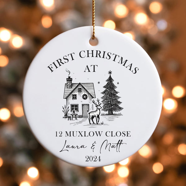 Personalised First Christmas in New home Ornament | New Home gift 2024 | First house | New House Christmas Decoration, christmas tree bauble - little crafty souls