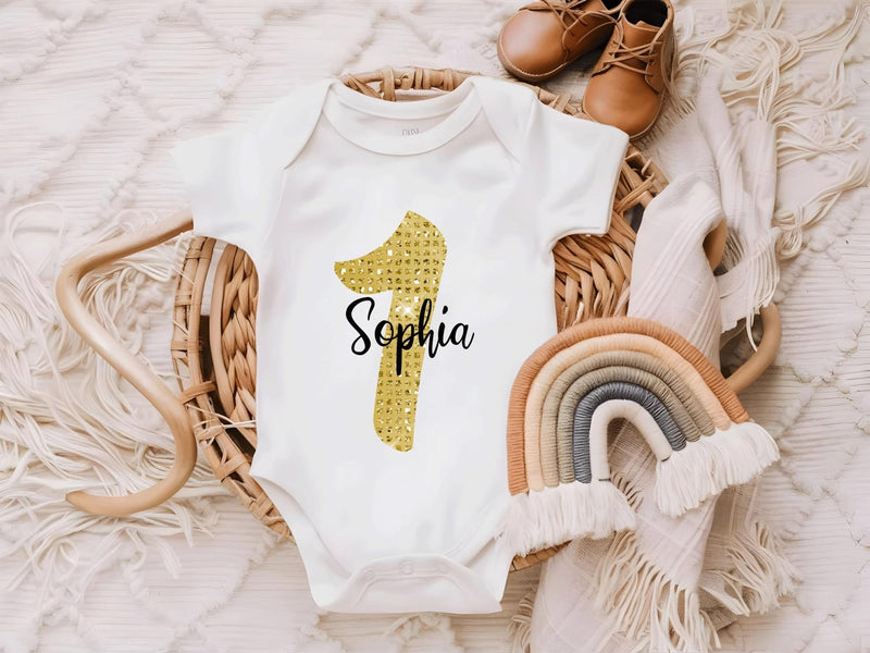 Personalised Gold Kids Name and age Birthday Party T-Shirt, personalised kids birthday tshirt, Boys birthday tshirt, girls birthday tshirt - little crafty souls