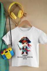 Personalised Kids Pirate Birthday T-Shirt Any Name Any Age, personalized kids birthday tshirt, Boysbirthday tshirt, personalised baby vest - little crafty souls