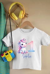 Personalised Unicorn Birthday T-Shirt Any Name Any Age, personalized kids birthday tshirt, girls birthday tshirt, personalised baby vest - little crafty souls