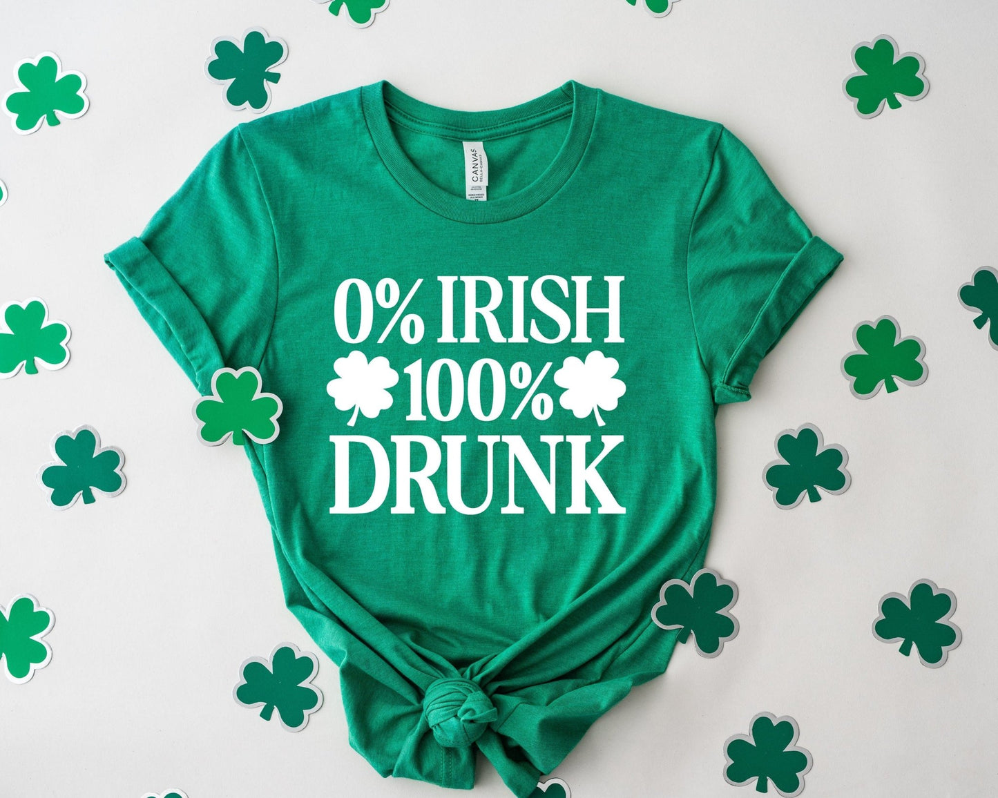 0% Irish 100% Drunk St Patrick'S Day Tshirt - little crafty souls