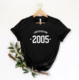 18th Birthday Tshirt, customise birthday top, personalised birthday tshirts, established 2005, limited edition 2005 birthday shirt - little crafty souls