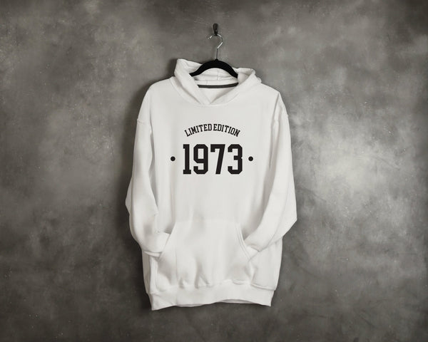 1973 Hoodie, 50th Birthday Hoodie, 50th Birthday gift idea, customise year sweatshirt, personalise year hoodie personalize birthday top - little crafty souls