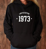 1973 Hoodie, 50th Birthday Hoodie, 50th Birthday gift idea, customise year sweatshirt, personalise year hoodie personalize birthday top - little crafty souls