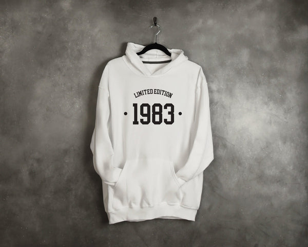 1983 Hoodie, 40th Birthday Hoodie, 40th Birthday gift idea, customise year sweatshirt, personalise year hoodie personalize birthday top - little crafty souls