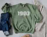 1983 Sweatshirt, 40th Birthday jumper, 40th Birthday gift idea, customise year sweatshirt, personalise year jumper personalize birthday - little crafty souls