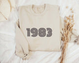 1983 Sweatshirt, 40th Birthday jumper, 40th Birthday gift idea, customise year sweatshirt, personalise year jumper personalize birthday - little crafty souls