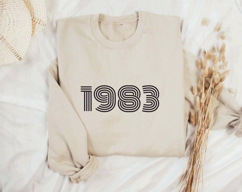 1983 Sweatshirt, 40th Birthday jumper, 40th Birthday gift idea, customise year sweatshirt, personalise year jumper personalize birthday - little crafty souls