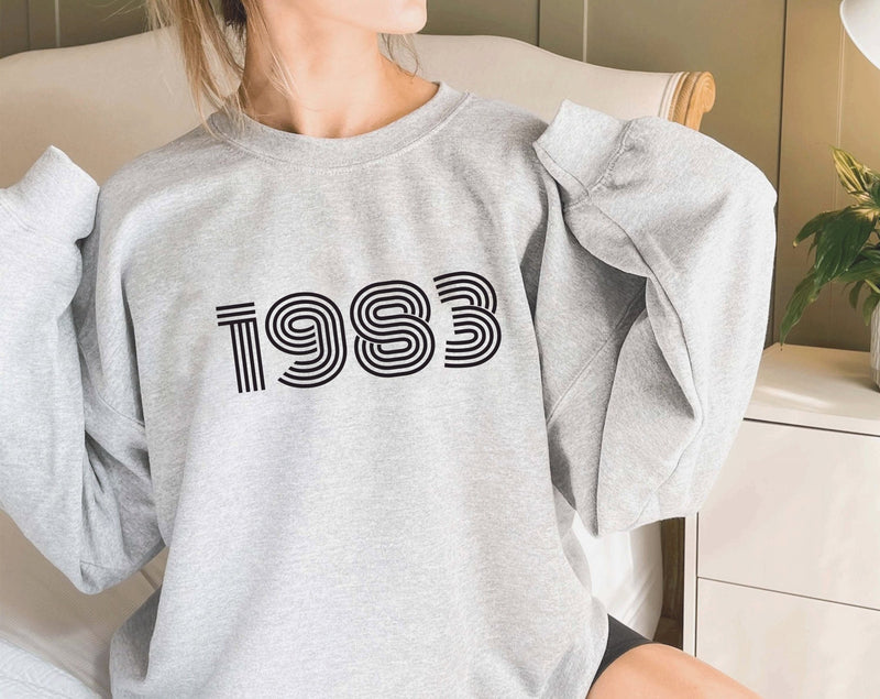 1983 Sweatshirt, 40th Birthday jumper, 40th Birthday gift idea, customise year sweatshirt, personalise year jumper personalize birthday - little crafty souls