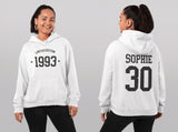 1993 Hoodie, 30th Birthday Hoodie, 30th Birthday gift idea, customise year sweatshirt, personalise year hoodie personalize birthday top - little crafty souls