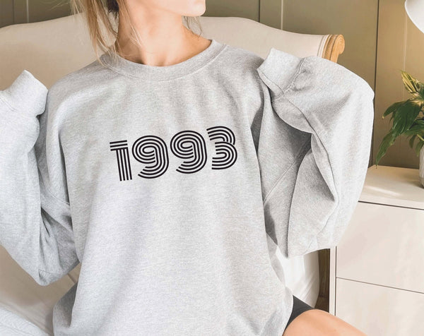 1993 Sweatshirt, 30th Birthday jumper, 30th Birthday gift idea, customise year sweatshirt, personalise year jumper personalize birthday - little crafty souls