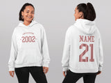 2002 Hoodie, 21st Birthday Hoodie, 21st Birthday gift idea, customise year sweatshirt, personalise Rose Gold personalize birthday top - little crafty souls