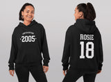 2005 Hoodie, 18th Birthday Hoodie, 18th Birthday gift idea, customise year sweatshirt, personalise year hoodie personalize birthday top - little crafty souls