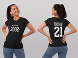 21st Birthday Tshirt, customise birthday top, personalised birthday tshirts, established 2002, limited edition 2002 birthday shirt - little crafty souls