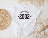 21st Birthday Tshirt, customise birthday top, personalised birthday tshirts, established 2002, limited edition 2002 birthday shirt - little crafty souls