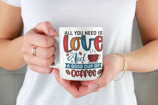 All you need is love and a good cup of coffee, funny mug, office gift, offensive mug, gift for her, joke mugs, sassy mug - little crafty souls