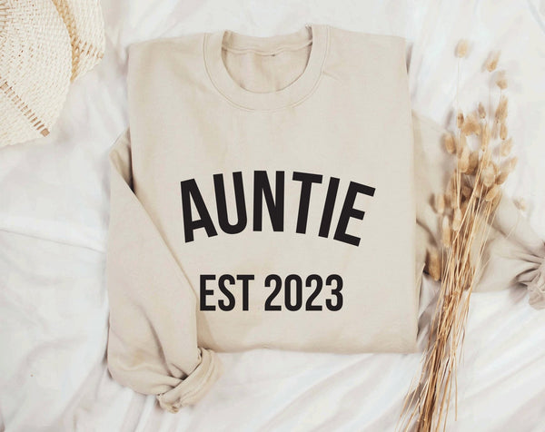 Auntie est 2023 sweatshirt - little crafty souls