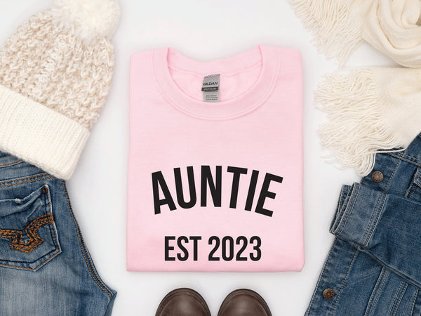 Auntie est 2023 sweatshirt - little crafty souls