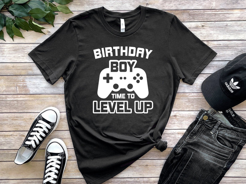 Birthday Boy Time To Level Up Gamer Tshirt - little crafty souls