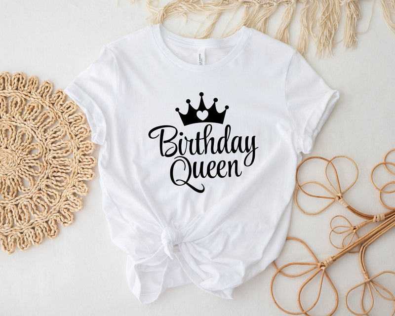 Birthday queen tshirt, ladies birthday tshirt, kids birthday tshirt, custom birthday tshirt, bday party tshirt, girls bday tshirt - little crafty souls