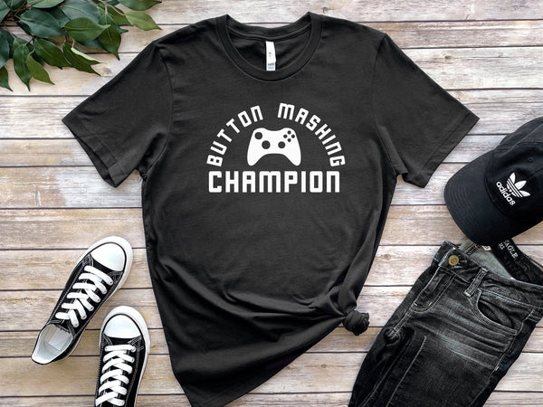 Button Mashing Champion Tshirt - little crafty souls