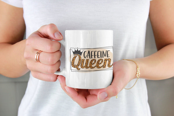 Caffeine Queen, funny mug, office gift, offensive mug, gift for her, joke mugs, sassy mug - little crafty souls