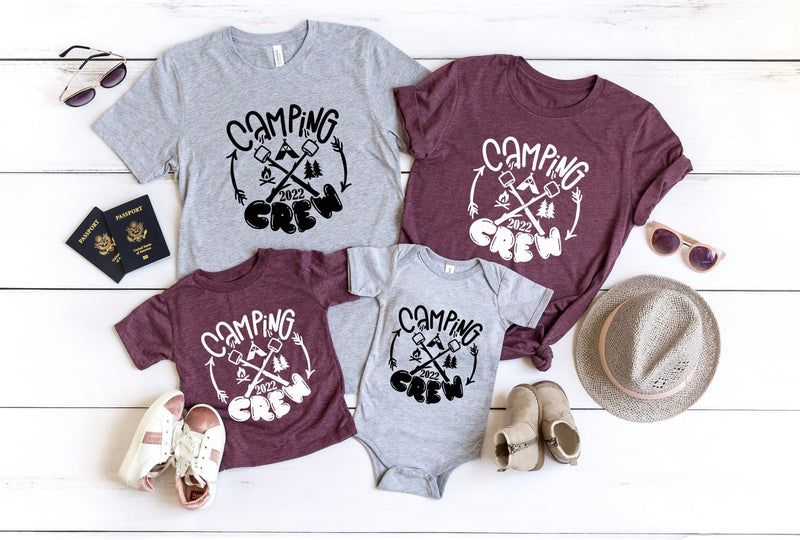 Camping Crew tshirt, Matching Family camping crew tshirts Personalised camping top, camping tribe, camp gang, campers, matching, camp crew - little crafty souls