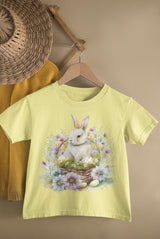 Children's Easter Tshirt, Easter Bunny flowers, Easter tshirts, easter gift ideas, Kids easter shirts, my first easter tshirt, Rabbit Tshirt - little crafty souls