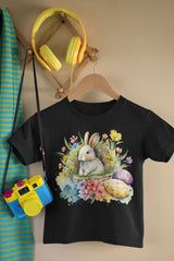 Children's Easter Tshirt, Easter Bunny tshirt, Easter tshirts, easter egg and flowers, Kids easter shirts, my first easter, Rabbit Tshirt - little crafty souls