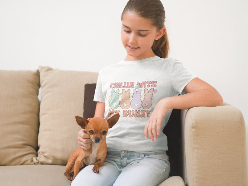 Chillin' with my bunny, Easter Bunny tshirt, Easter tshirts, easter gift ideas, Kids easter shirts, my first easter tshirt, Rabbit Tshirt - little crafty souls