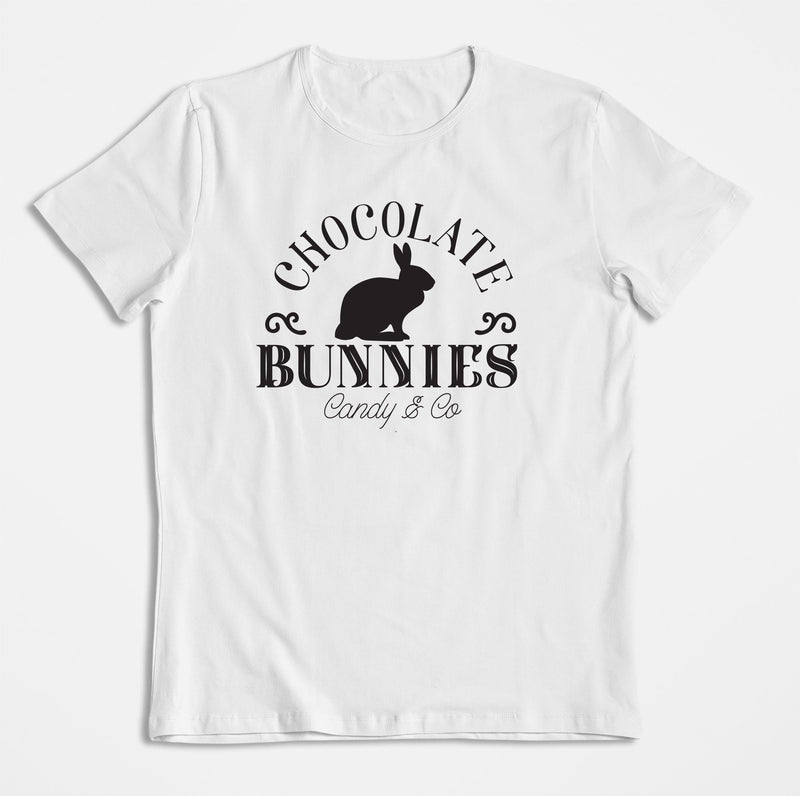 Chocolate easter bunny tshirt Easter tshirt, cotton tail easter tshirt, easter tshirt for her easter tshirt for him, kids easter tshirts - little crafty souls