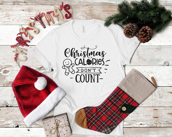 Christmas Calories Don'T Count Funny Christmas Tshirt - little crafty souls