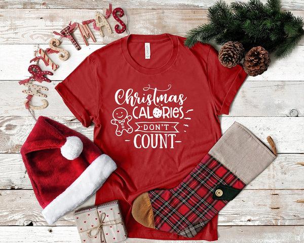 Christmas Calories Don'T Count Funny Christmas Tshirt - little crafty souls