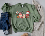 Christmas Drinks Sweatshirt, christmas Latte sweater, christmas jumper uk, christmas hoodie, retro christmas jumper, ugly christmas jumper, - little crafty souls