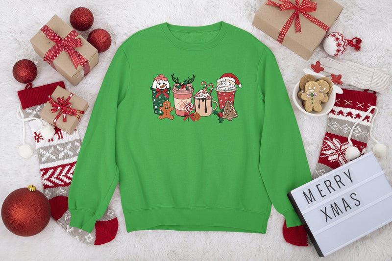 Christmas Drinks Sweatshirt, christmas Latte sweater, christmas jumper uk, christmas hoodie, retro christmas jumper, ugly christmas jumper, - little crafty souls