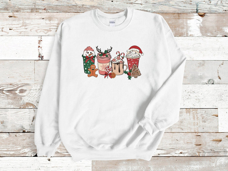 Christmas Drinks Sweatshirt, christmas Latte sweater, christmas jumper uk, christmas hoodie, retro christmas jumper, ugly christmas jumper, - little crafty souls