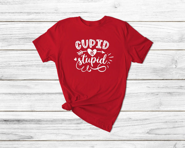 Cupid Is Stupid Valentine'S Day Tshirt - little crafty souls