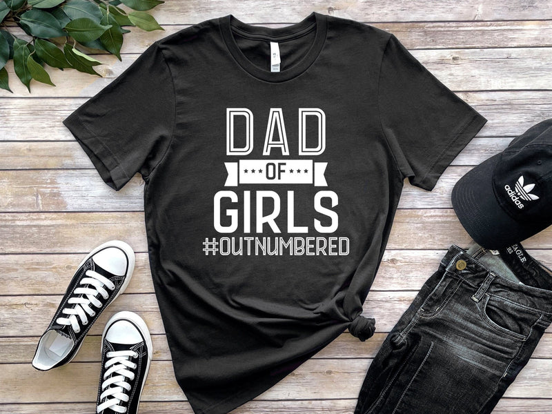 Dad Of Girls #Outnumbered Tshirt - little crafty souls